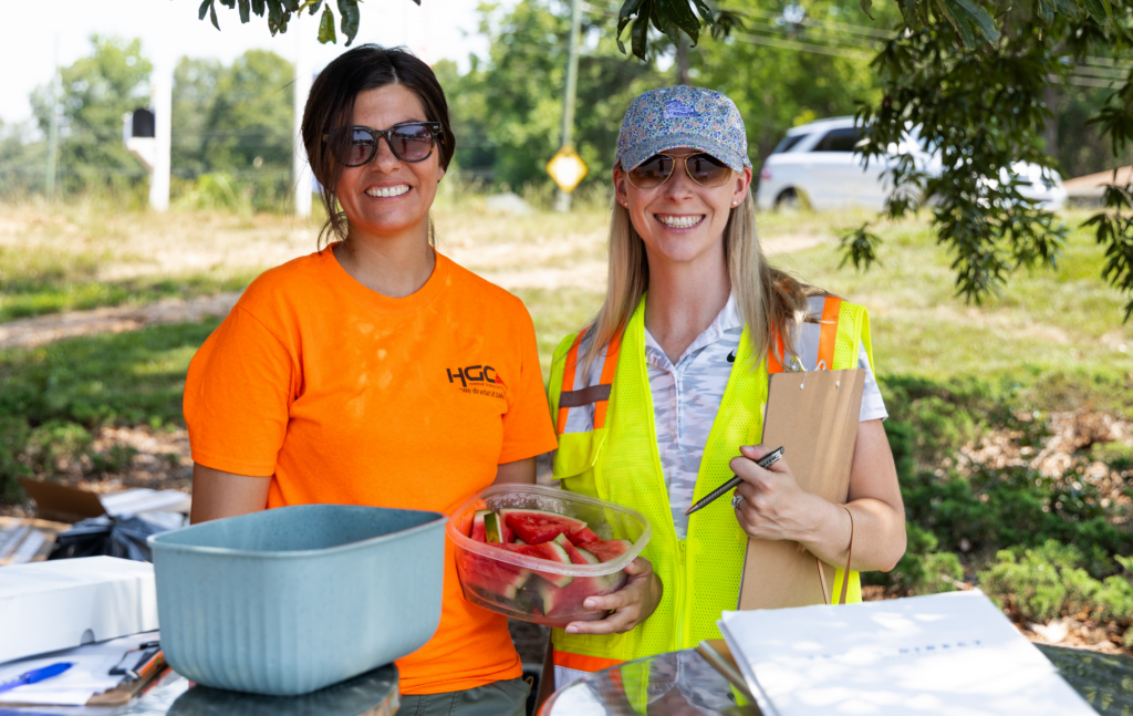 women in construction celebrating at safety month cookout